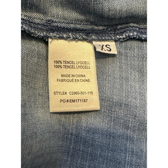 Cloth & Stone chambray floral v neck short sleeves top size XS - Picture 6 of 11